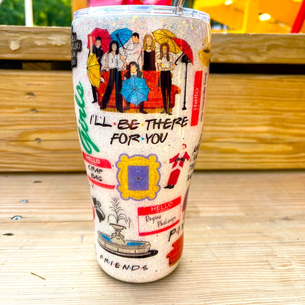 FRIENDS Glitter Tumbler - 30oz Stainless Steel